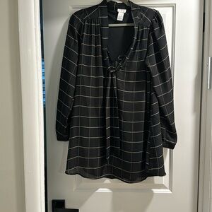 SIENNA SKY Black Plaid Dress Size Medium